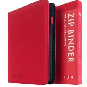 VAULT X - 9 POCKET ZIP BINDER (RED)